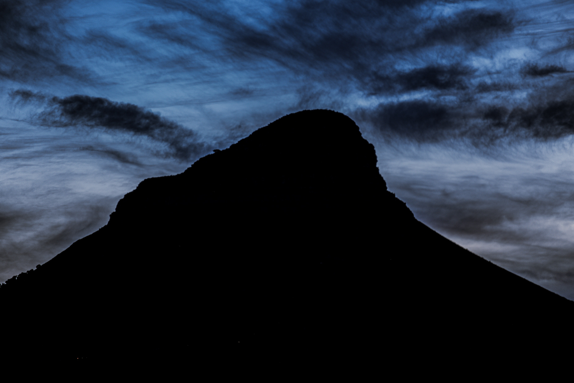 Lions Head,  Cape Town, a landscape captured at twilight.