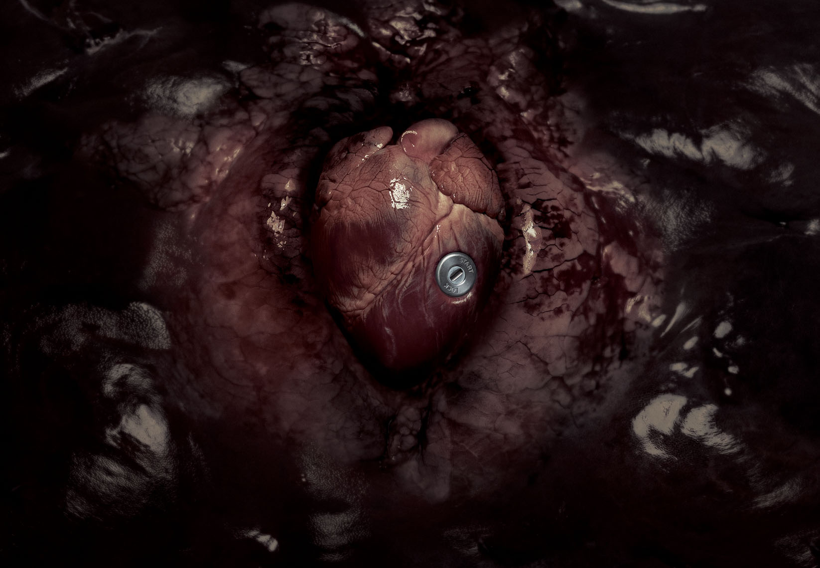 An image of a heart with an ignition key. 